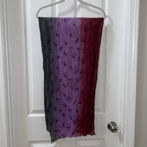 Gray, Purple, and Red Skull Scarf.